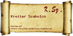 Kreiter Szabolcs névjegykártya