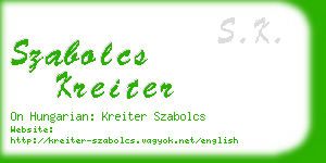 szabolcs kreiter business card